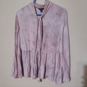 Simply Vera Vera Wang Blush Tie-Neck Blouse XXL
